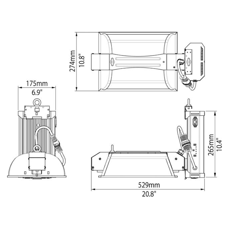 Luminaria Phantom 1000W HPS Double Ended Cerrado