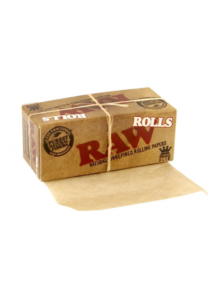 Caja RAW ROLLS -Rollo 3 metros PAPEL DE FUMAR NATURAL,GROW